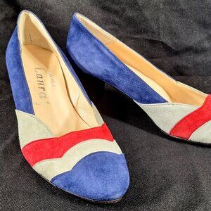 Vintage Italian Made Suede Real Leather Pumps Heels 'Laura' 37 / US 7